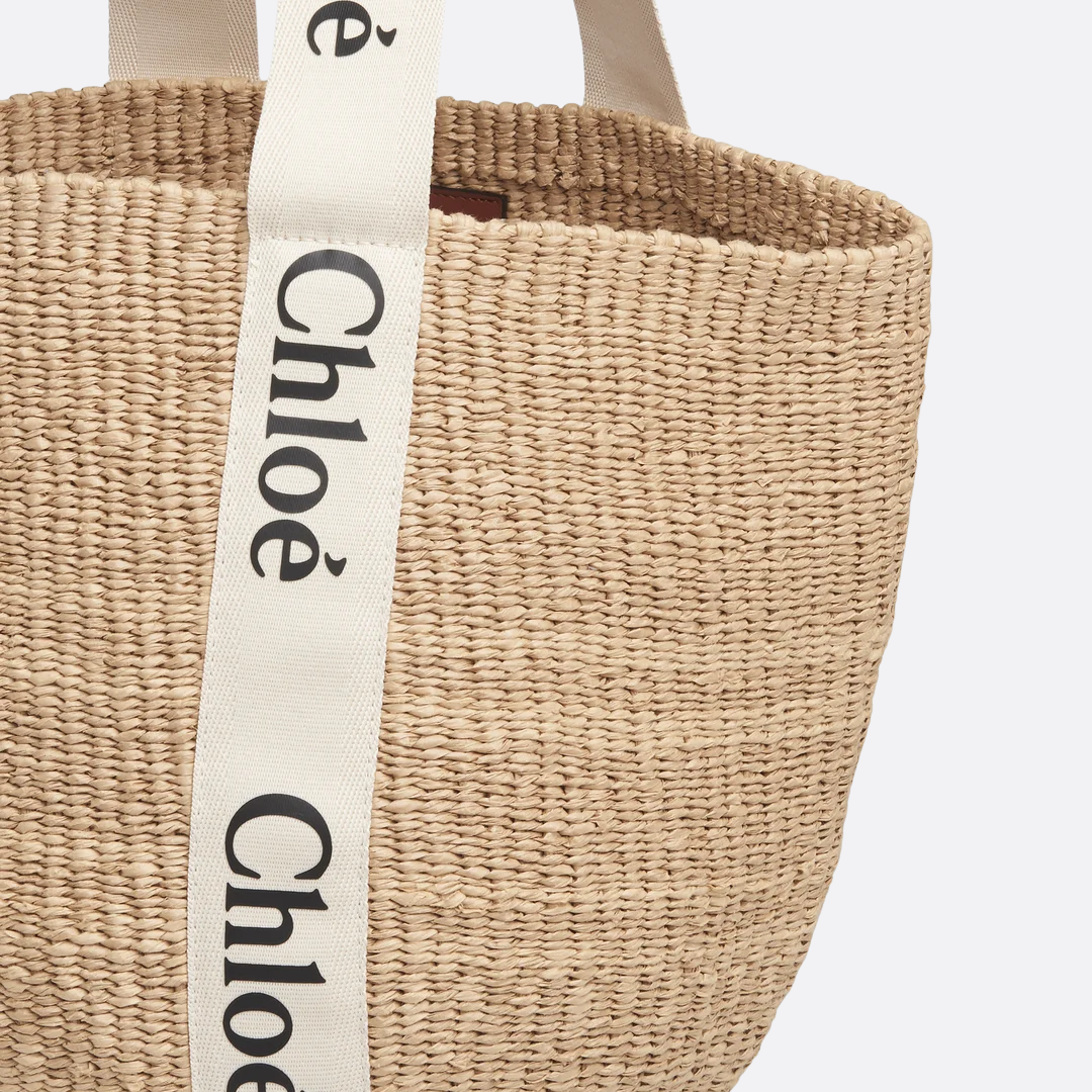 Women's Large Woven Raffia Basket Tote Bag