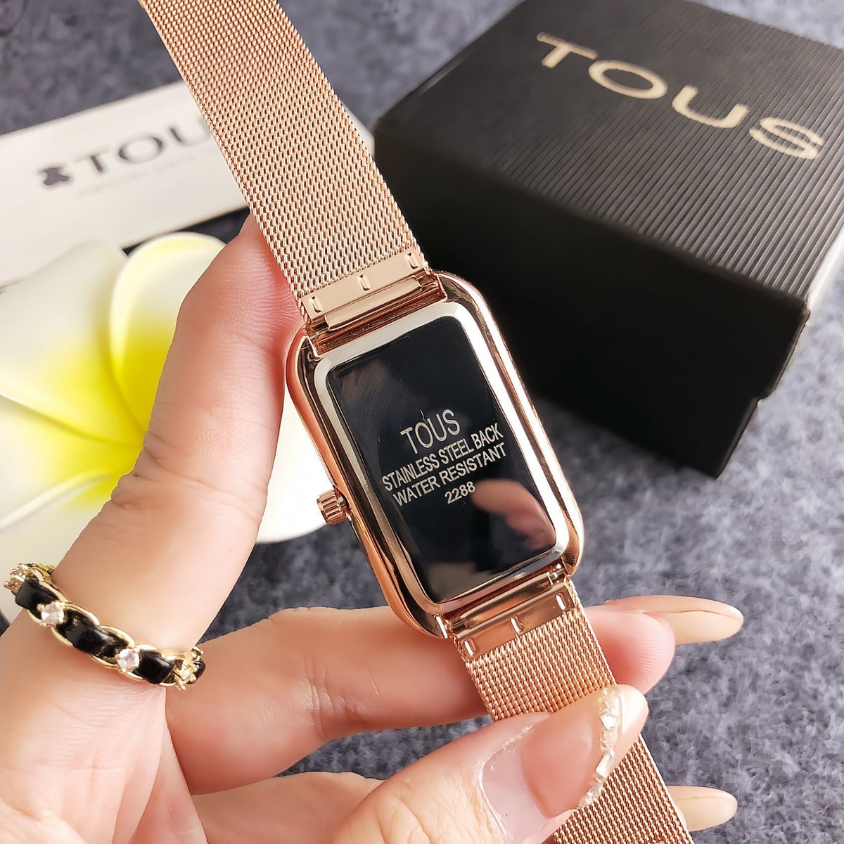 Women's Rectangular Mesh Band Watch