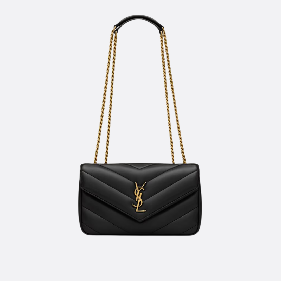 Sæt med quiltet crossbody-taske med kæde og sandaler til kvinder