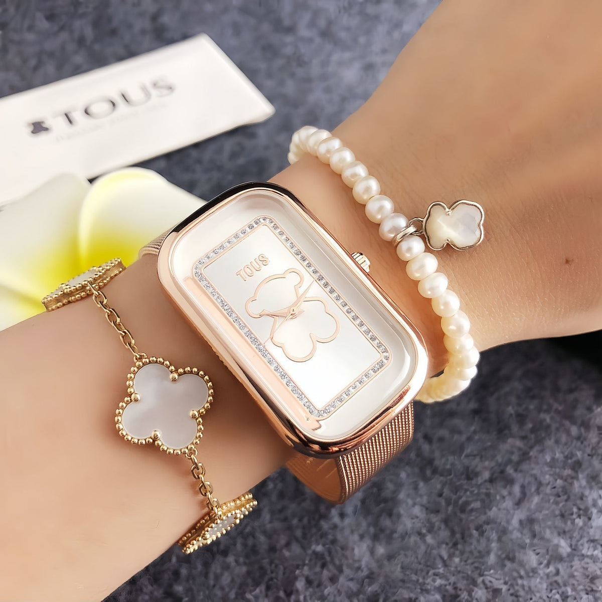 Women's Rectangular Mesh Band Watch