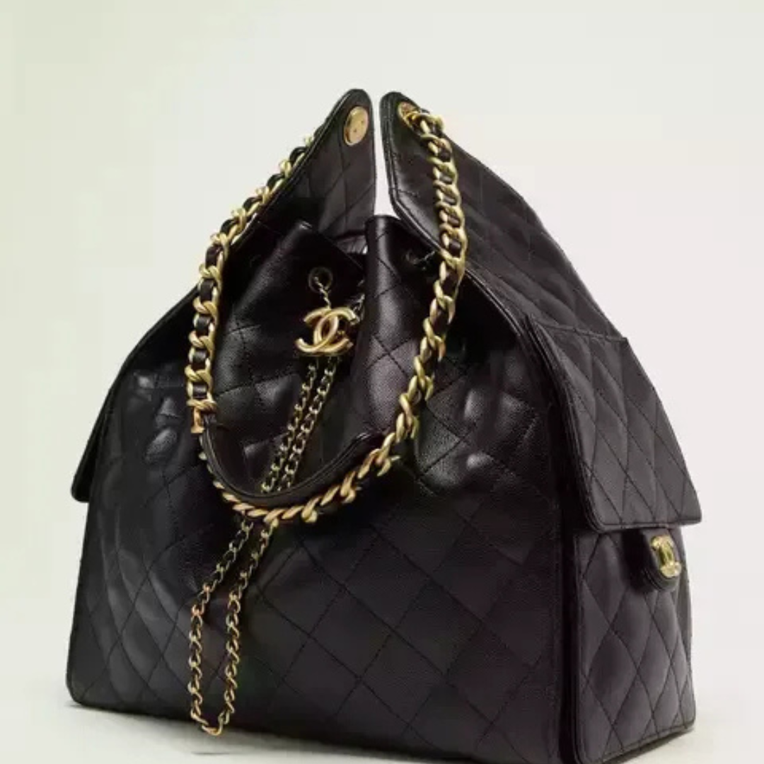 Women's Medium Quilted Leather Drawstring Bucket Bag II