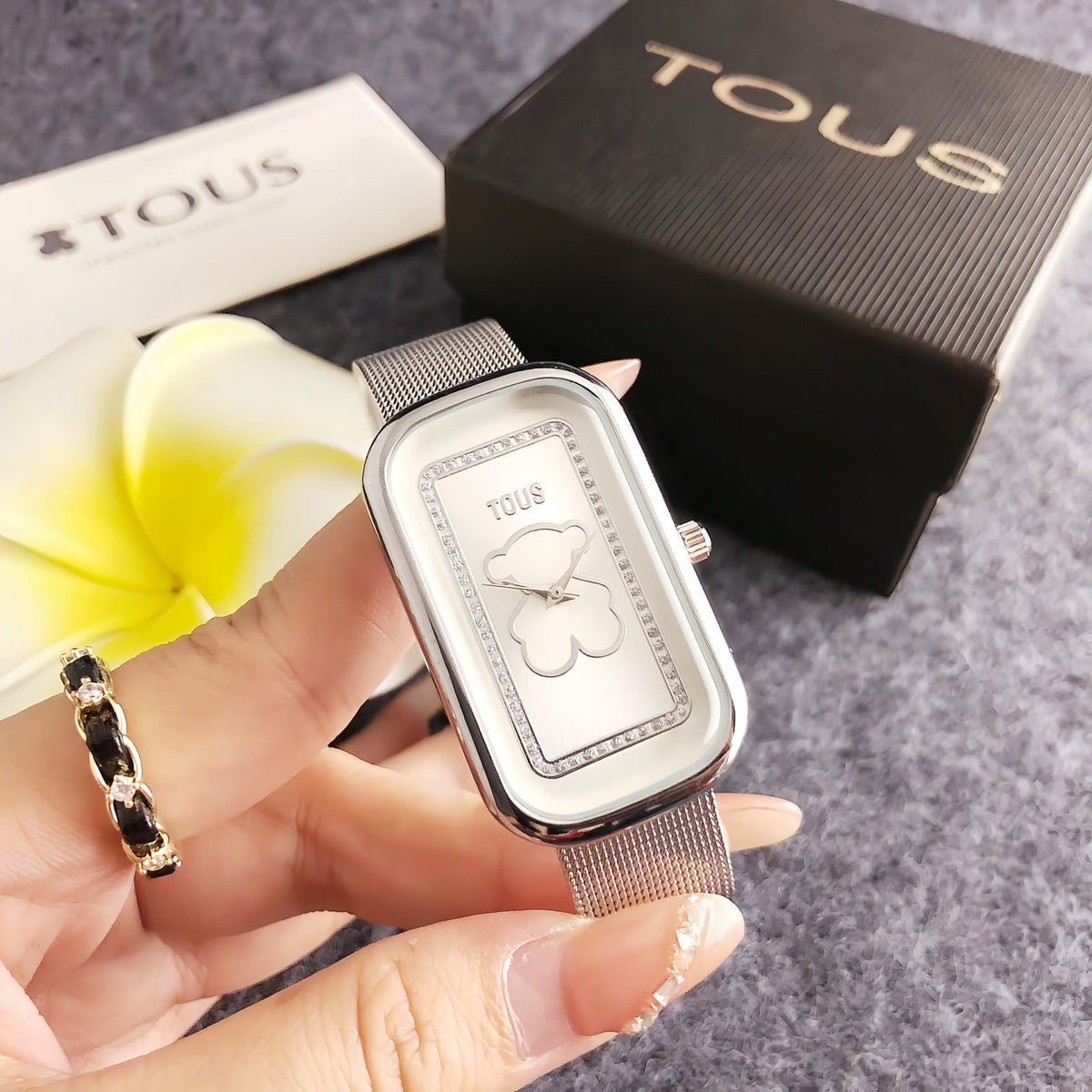 Women's Rectangular Mesh Band Watch