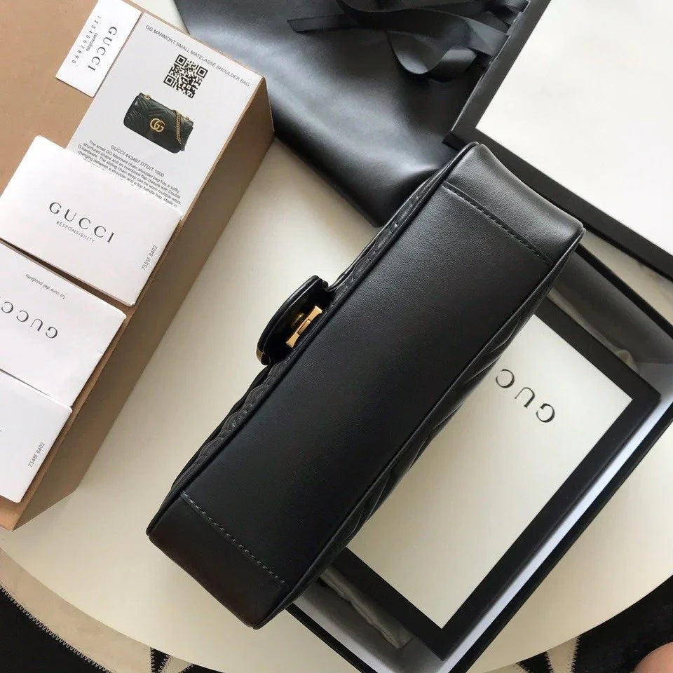 GC Marmont Small Matelassé Bag Black