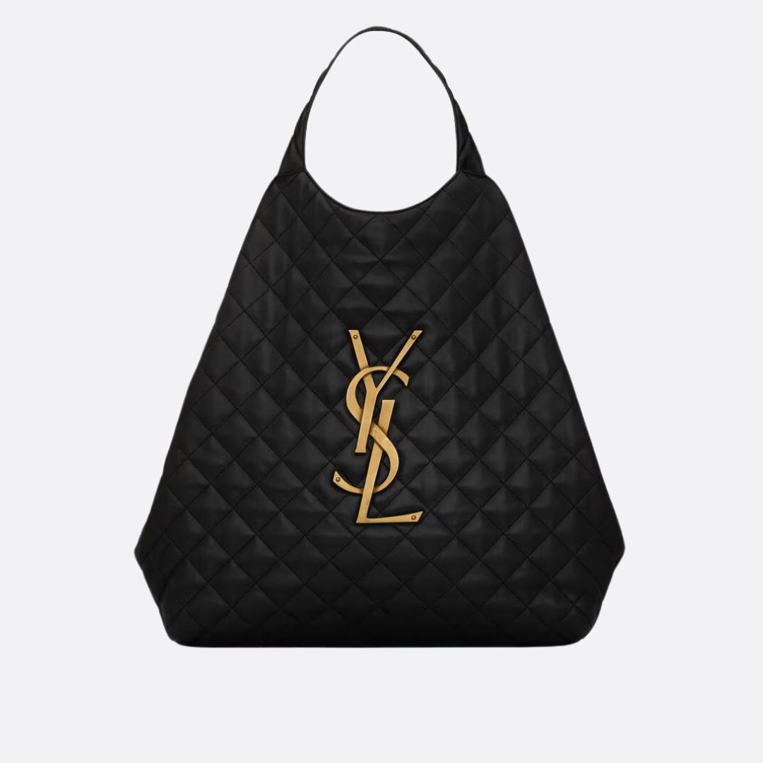 Oversized quiltet shopper-tote i læder til kvinder