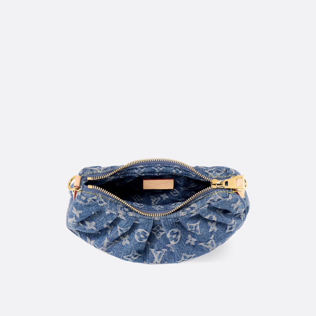 Mønstret slouchy hobotaske til kvinder i denim