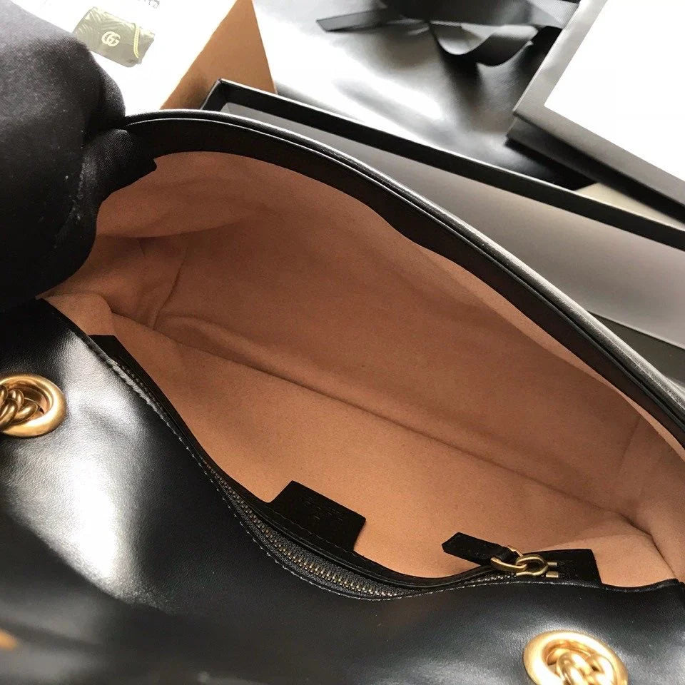 GC Marmont Small Matelassé Bag Black