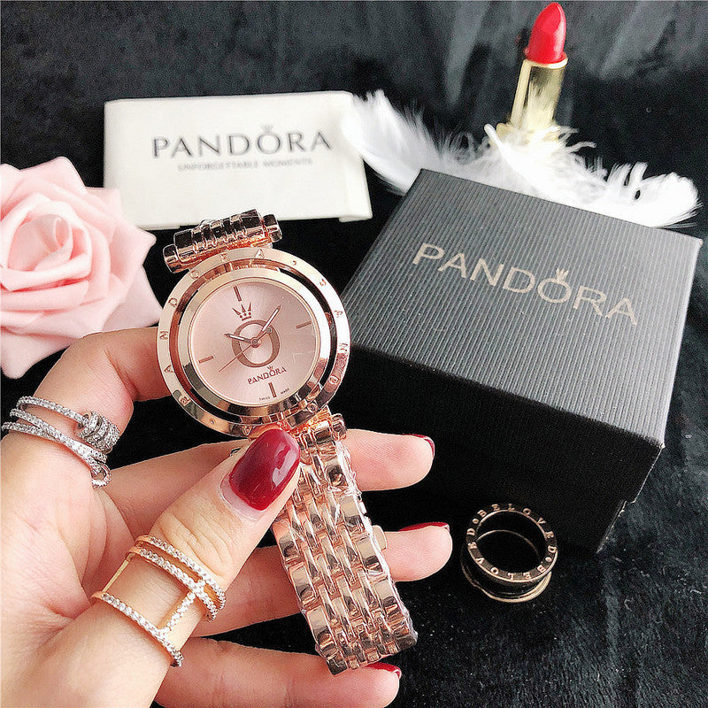 Women's Polished Gold-Tone Link Bracelet Watch
