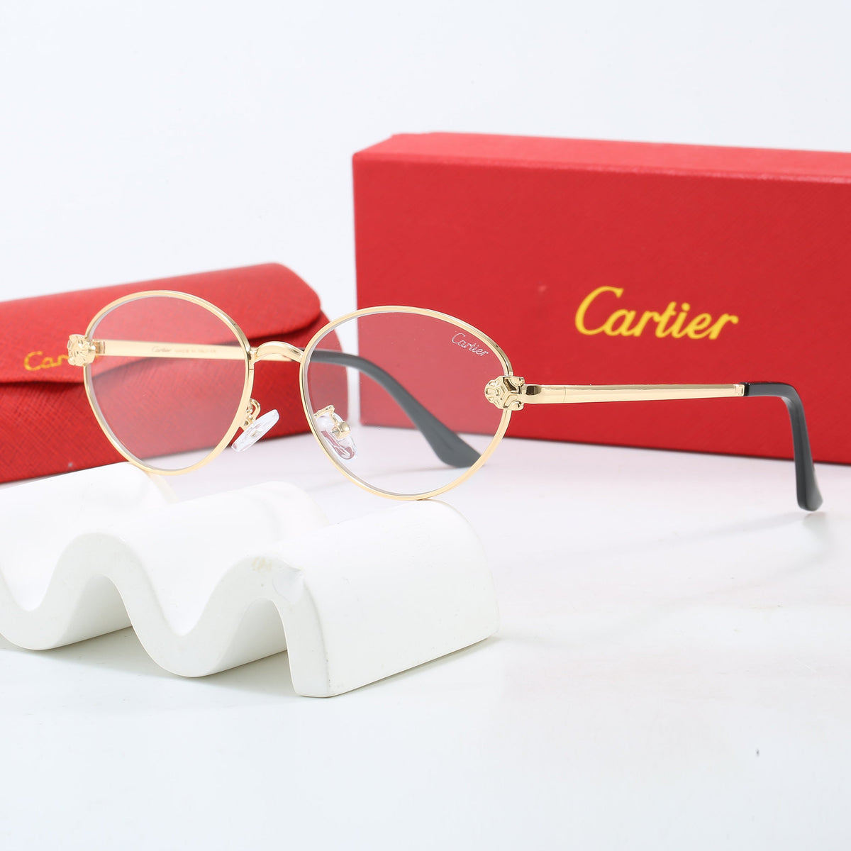 Round Gold-Tone Frame Gradient Sunglasses