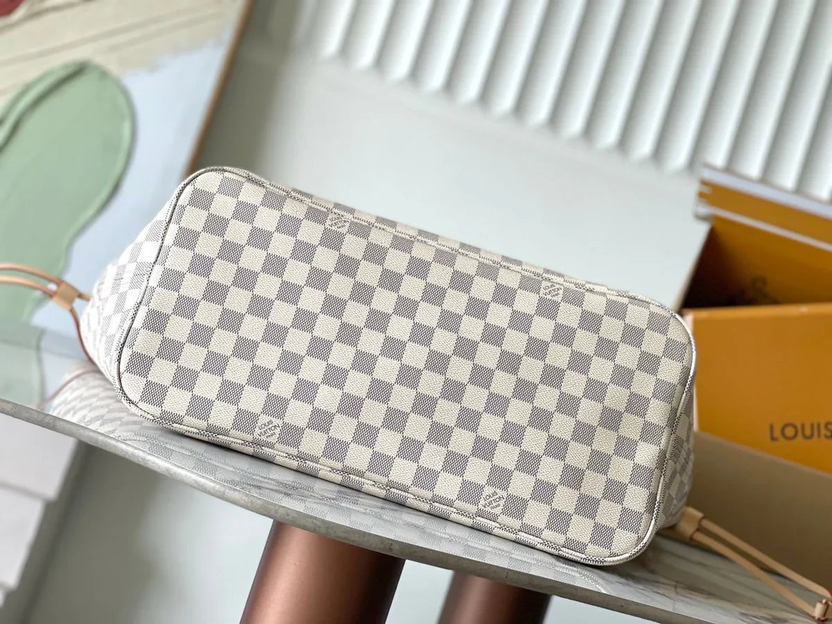 LV Neverfull MM Inside Out Tote White