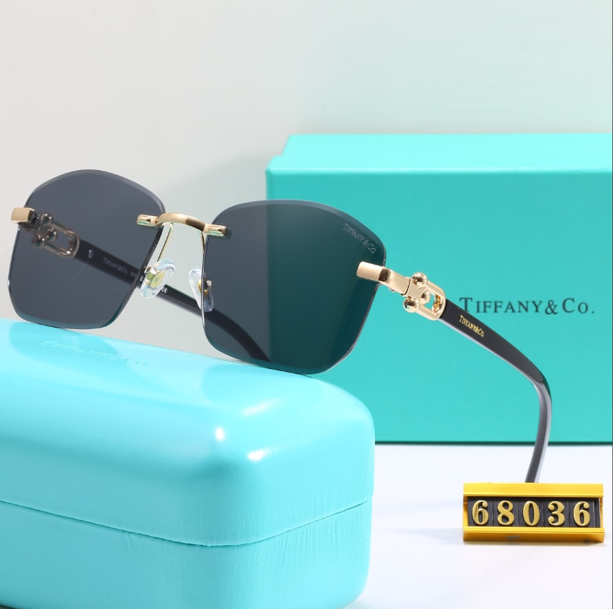Rimless Gold-Tone Gradient Lens Sunglasses