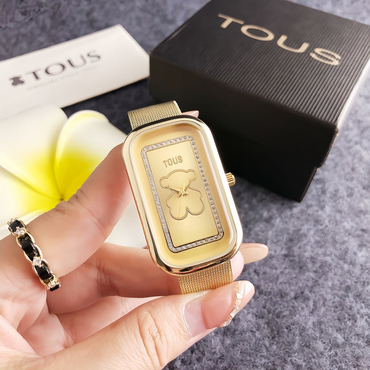Women's Rectangular Mesh Band Watch