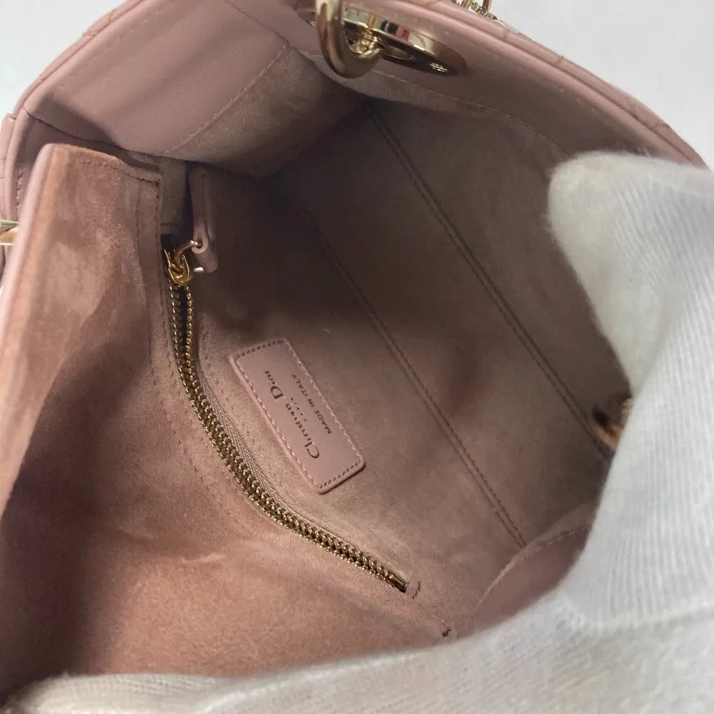 Mini quiltet lædertaske til kvinder med tophåndtag - creme