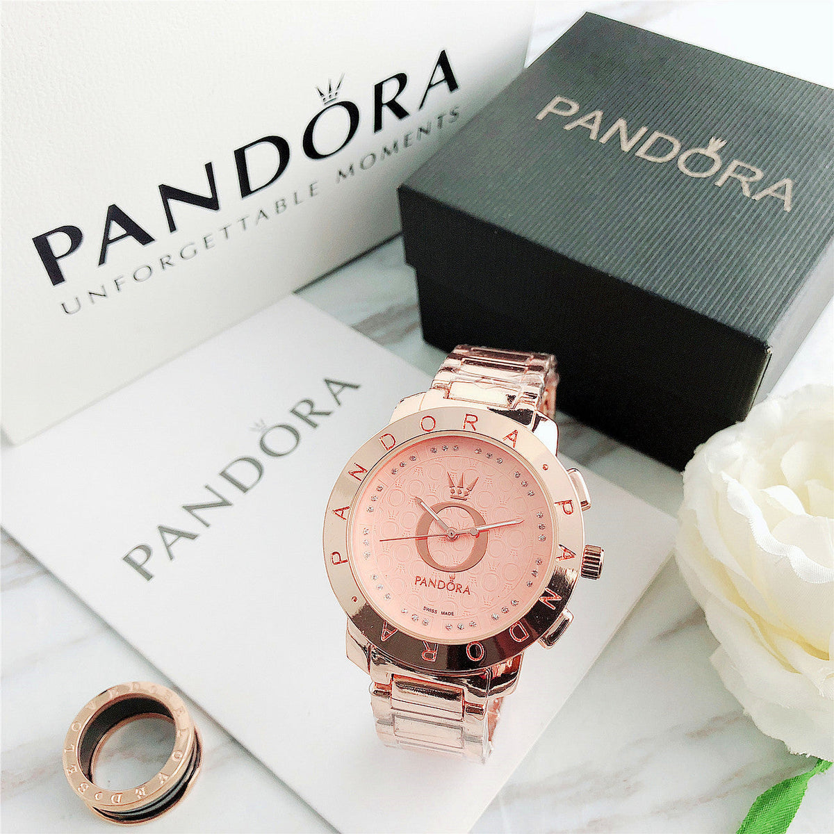 Women's Two-Tone Crystal Dial Polished Bezel Watch