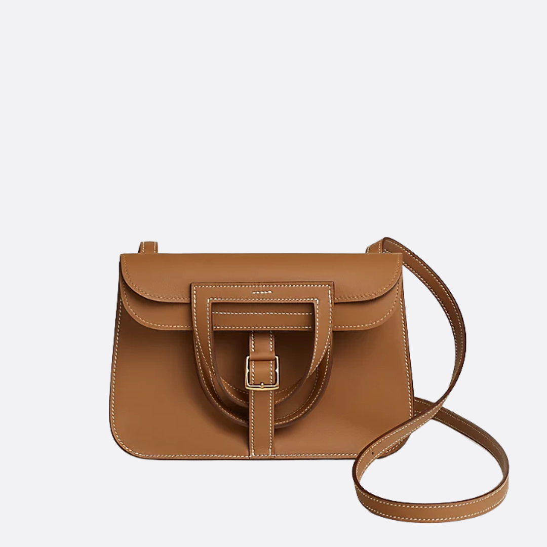 Women's Mini Smooth Leather Saddle-Flap Crossbody Bag