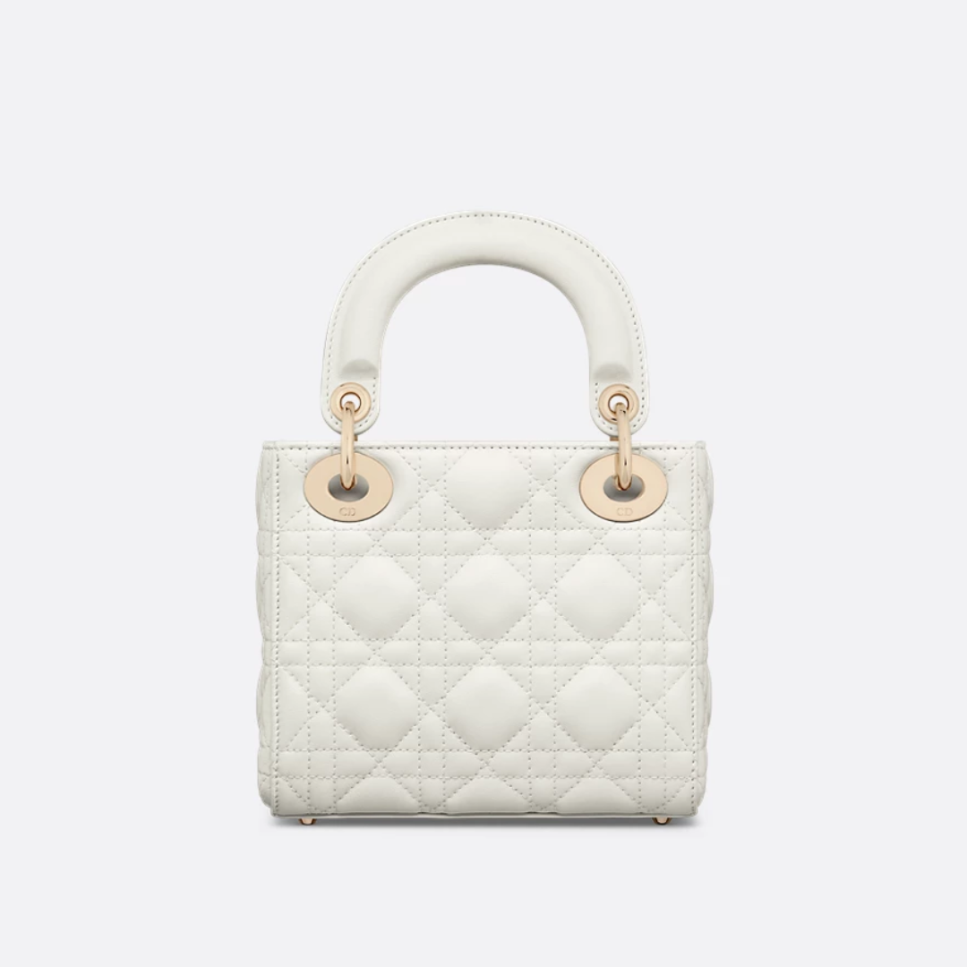 Women's Mini Quilted Leather Top Handle Bag - White