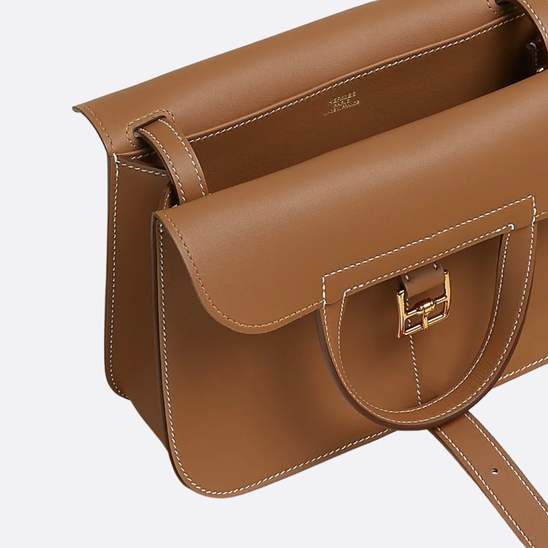 Women's Mini Smooth Leather Saddle-Flap Crossbody Bag