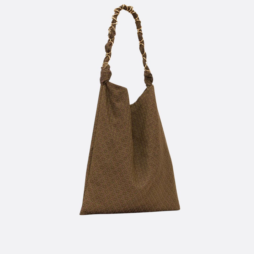 Women's Jacquard Hobo Bag with Twisted Handle