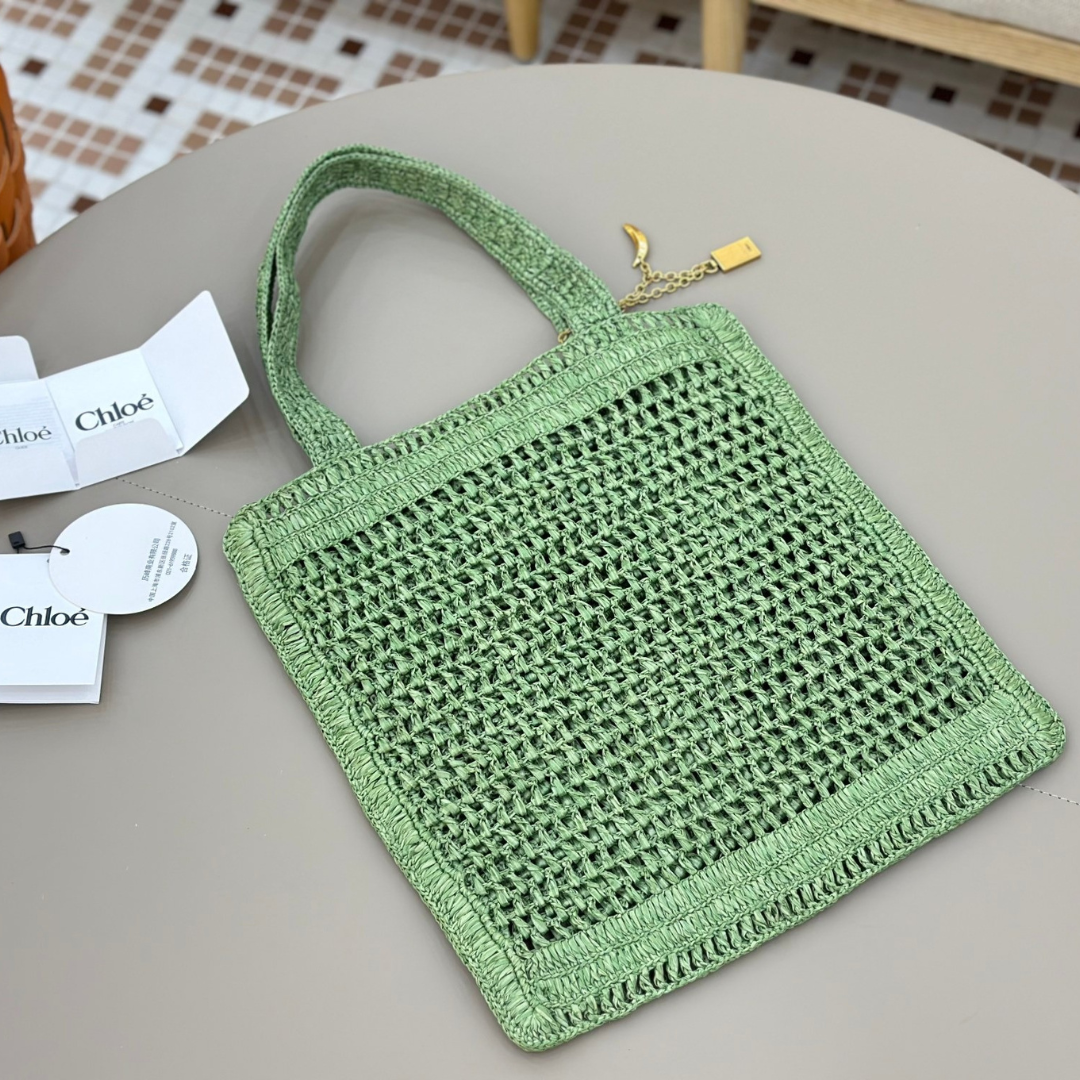 Women's Crochet Woven Summer Basket Tote