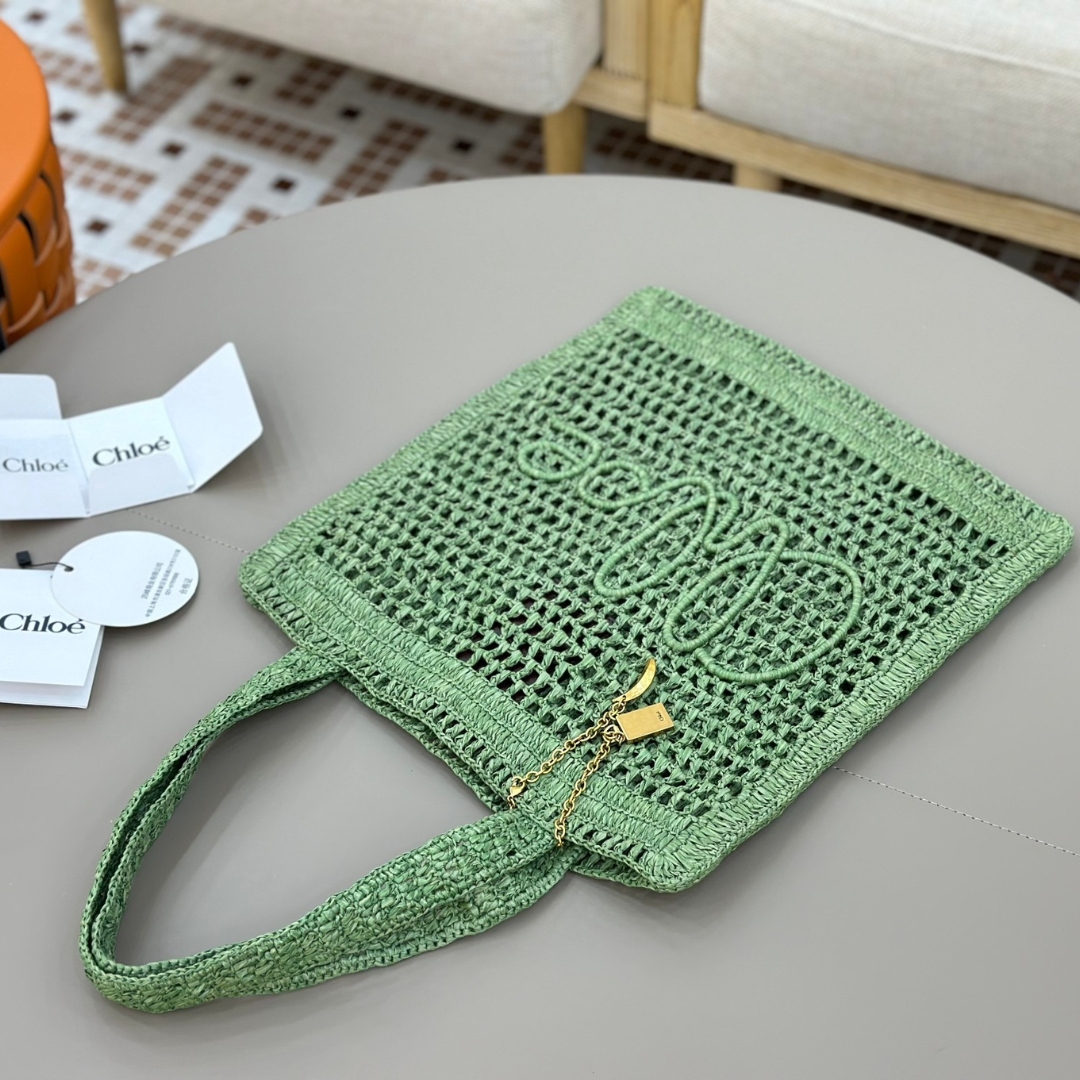 Women's Crochet Woven Summer Basket Tote