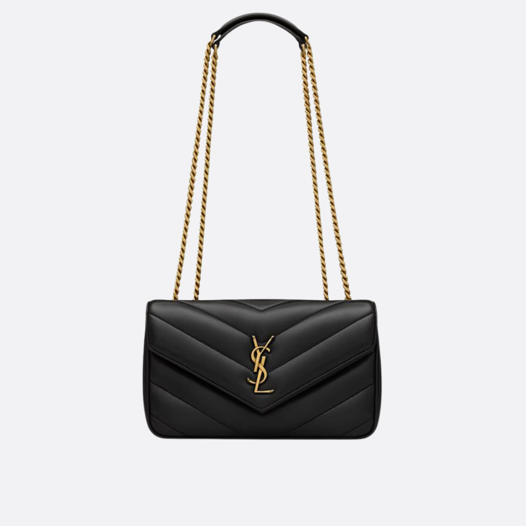 Lille quiltet crossbody-taske i læder med kæde til kvinder