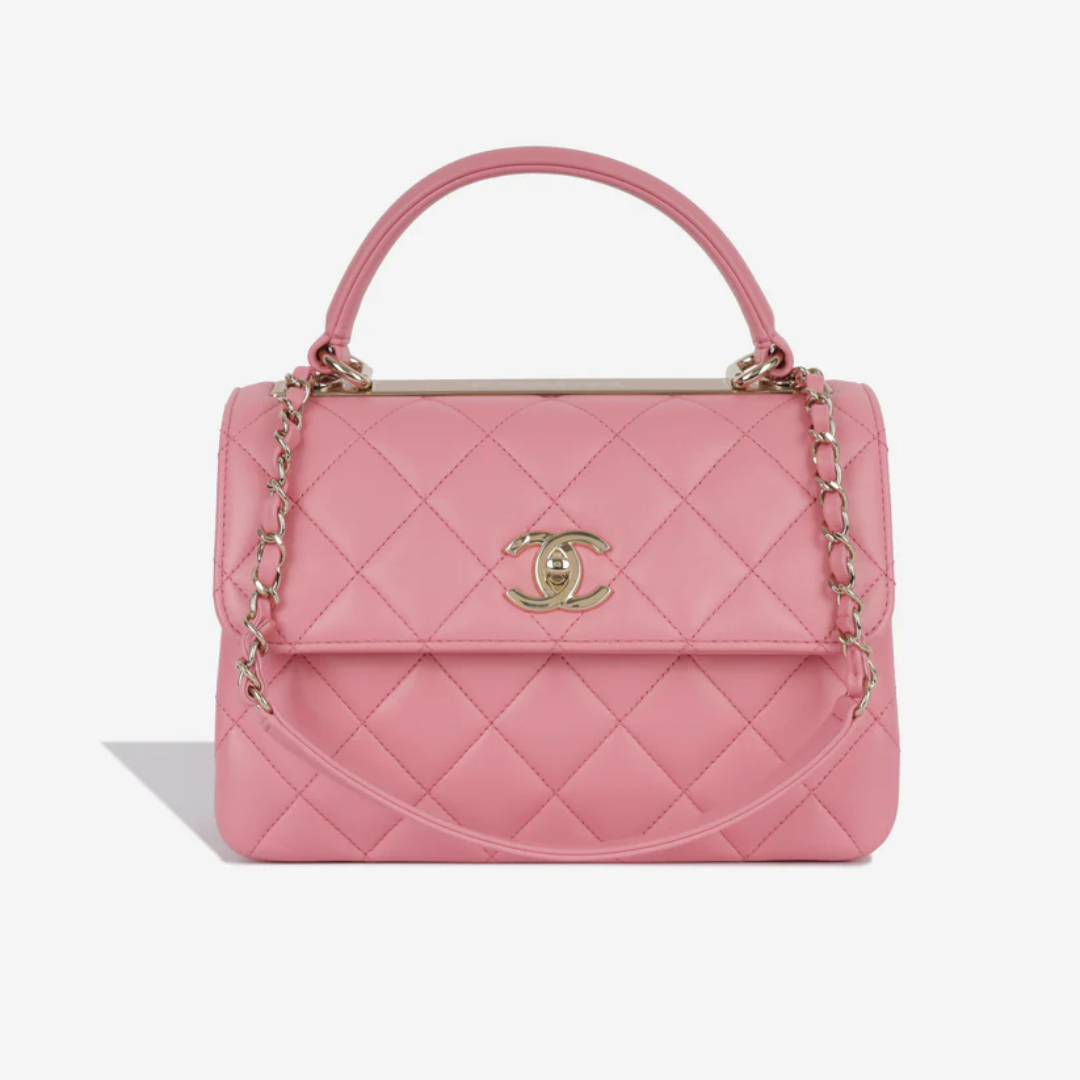 Women's Small Quilted Leather Flap Bag with Top Handle