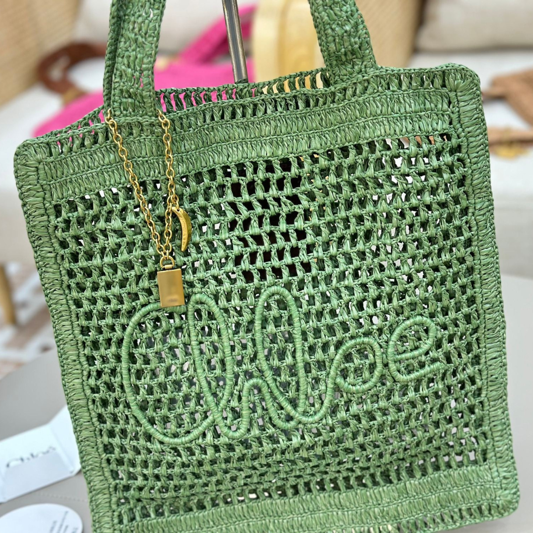 Women's Crochet Woven Summer Basket Tote