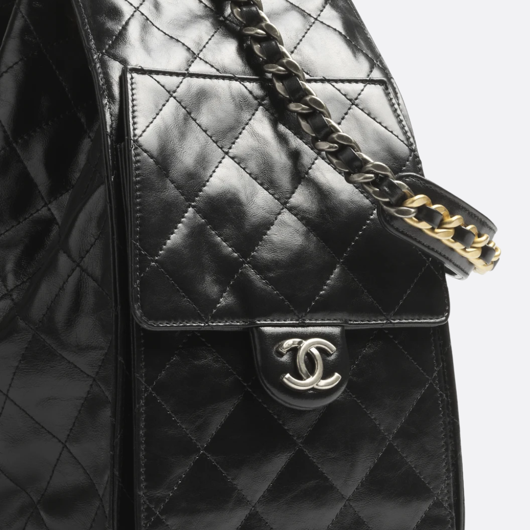 Women's Medium Quilted Leather Drawstring Bucket Bag II
