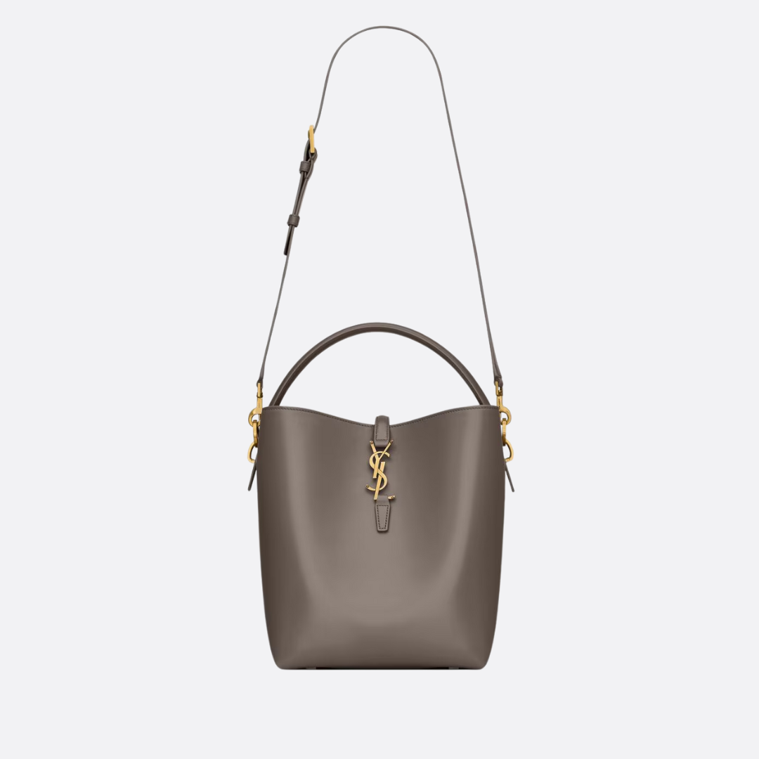 Women's Glossy Leather Minimalist Bucket Bag