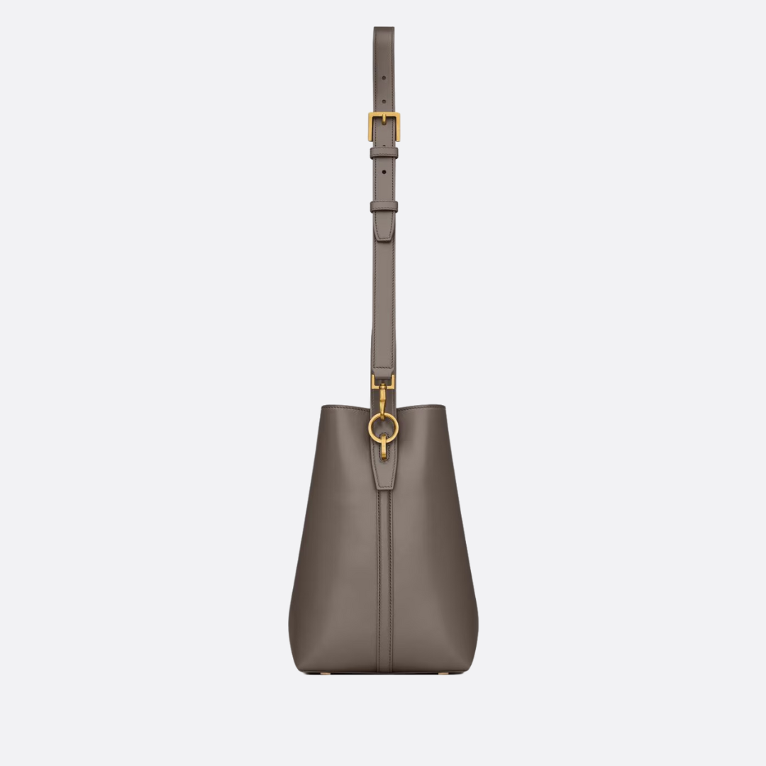 Women's Glossy Leather Minimalist Bucket Bag