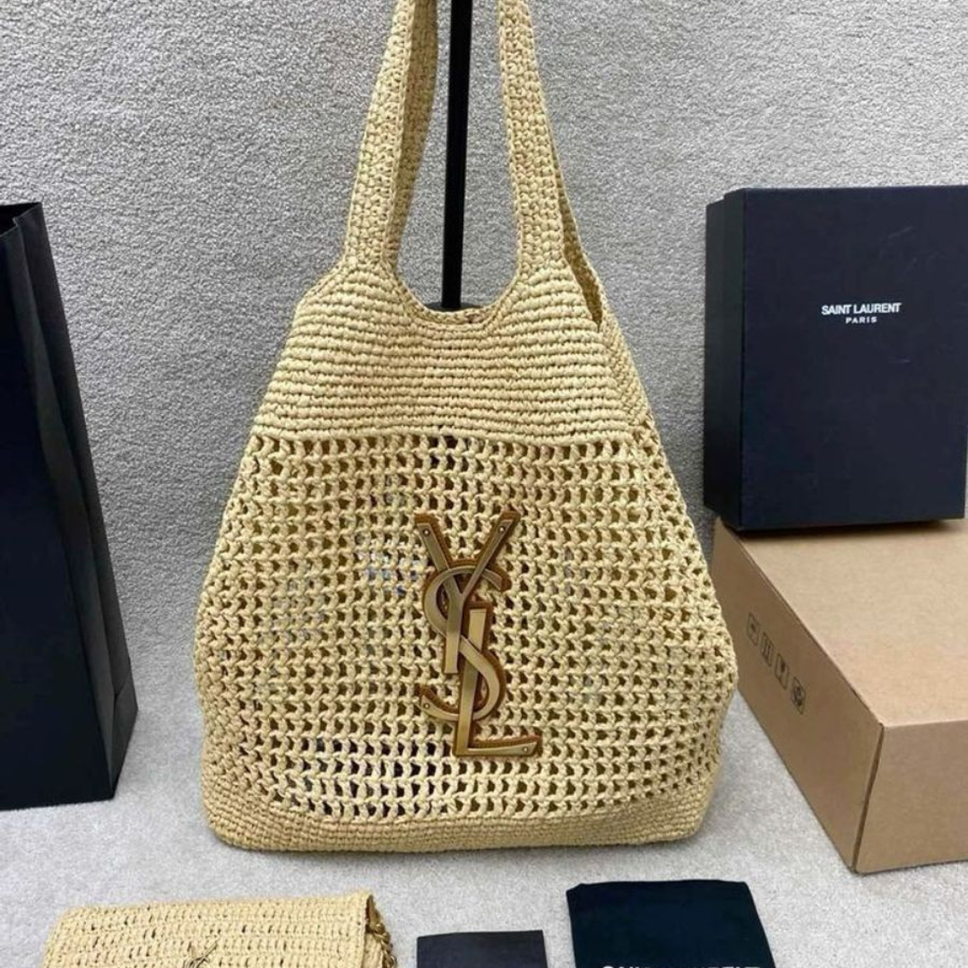 Women's Woven Straw Raffia Tote Bag