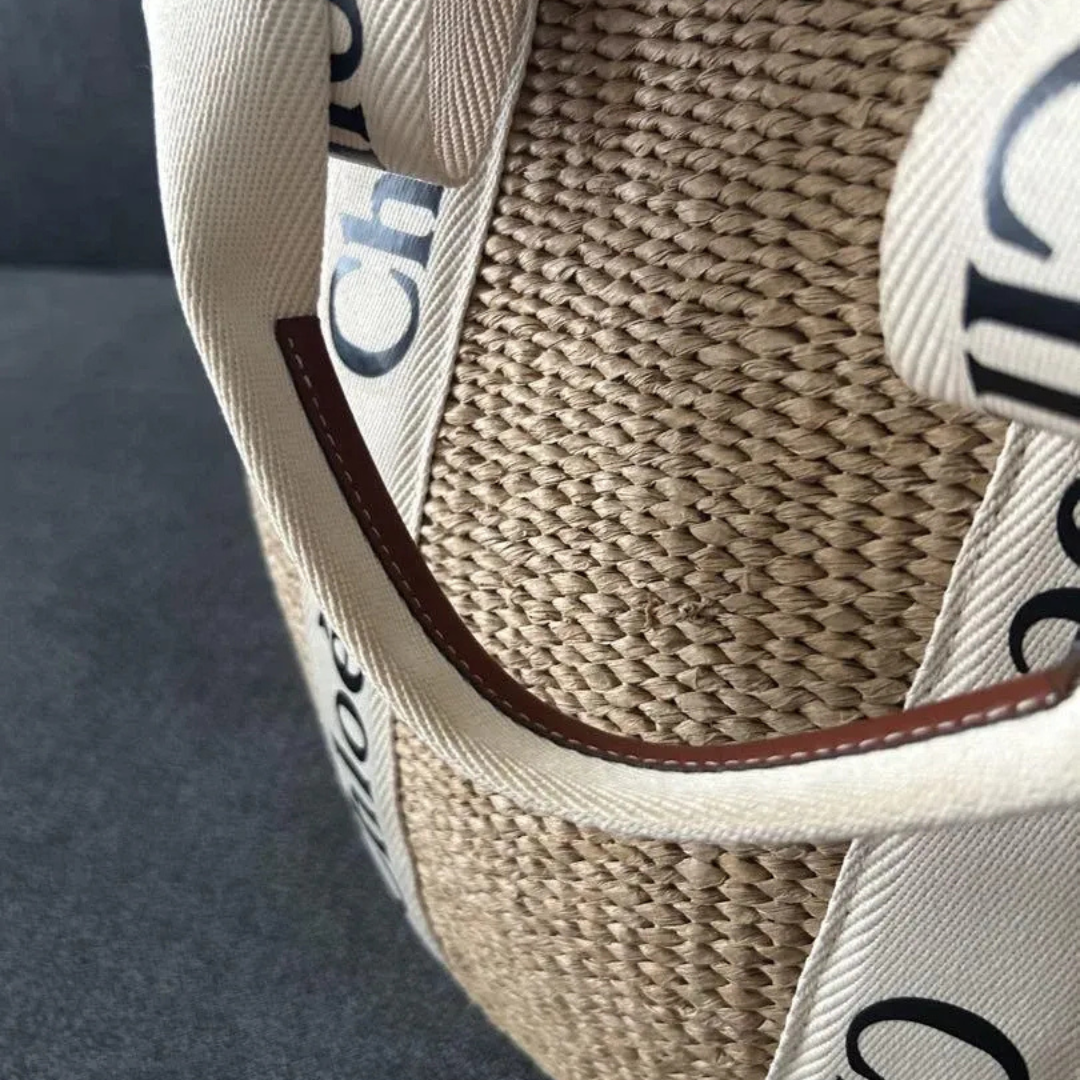 Women's Large Woven Raffia Basket Tote Bag