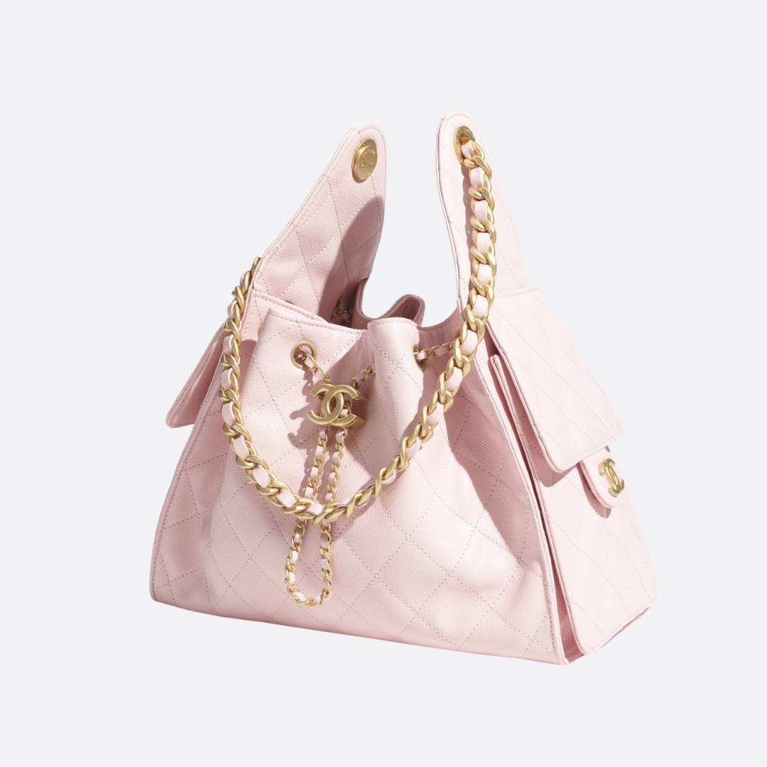 Women's Medium Quilted Leather Drawstring Bucket Bag III