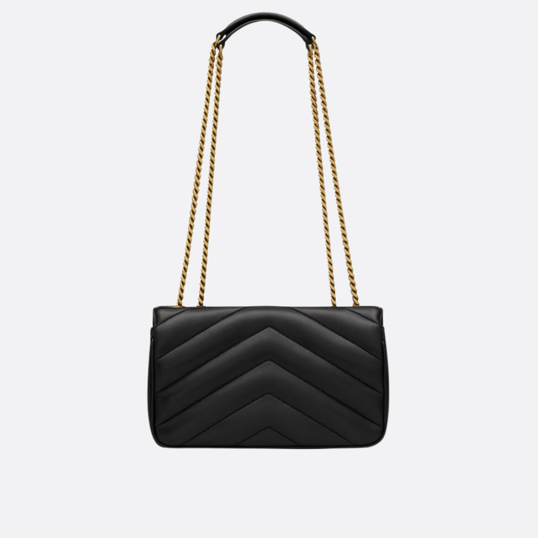 Lille quiltet crossbody-taske i læder med kæde til kvinder