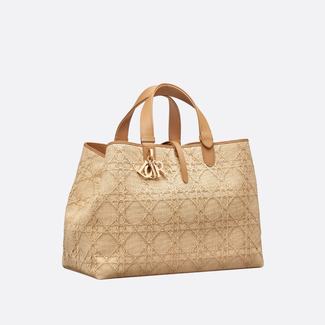 Women's Large Quilted Leather Tote with Matching Pouch