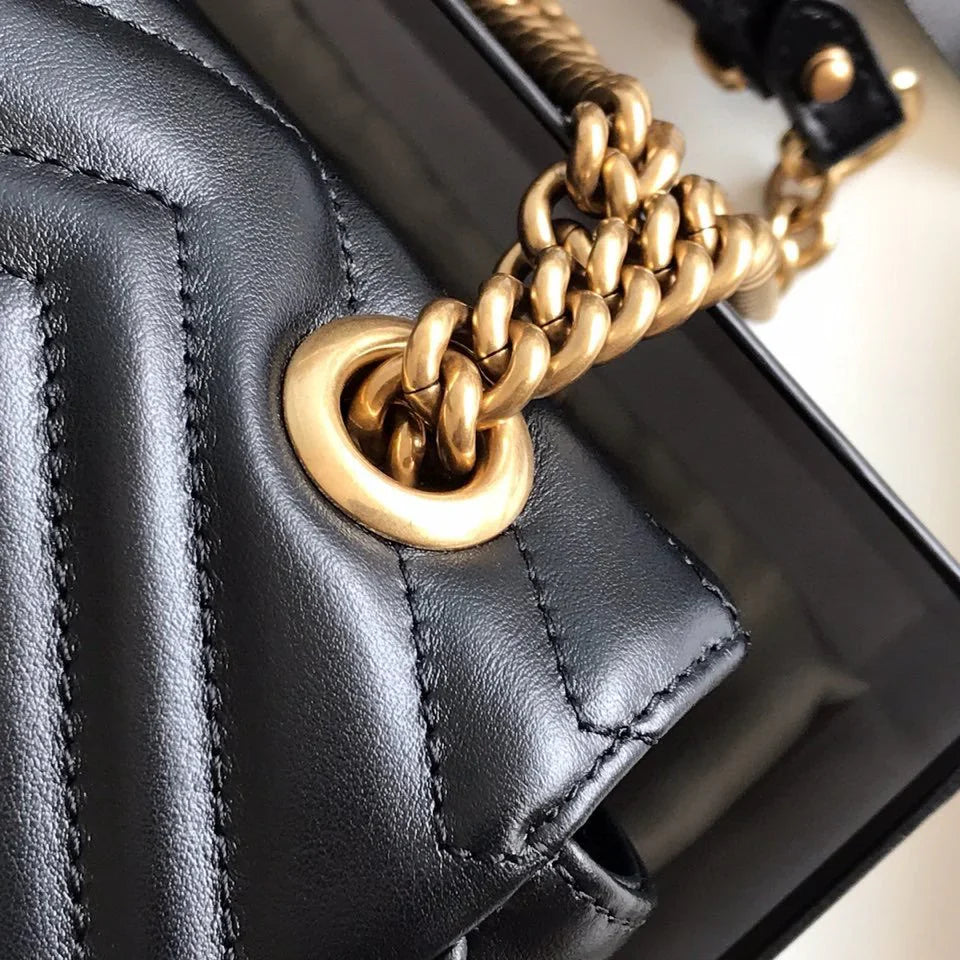 GC Marmont Small Matelassé Bag Black