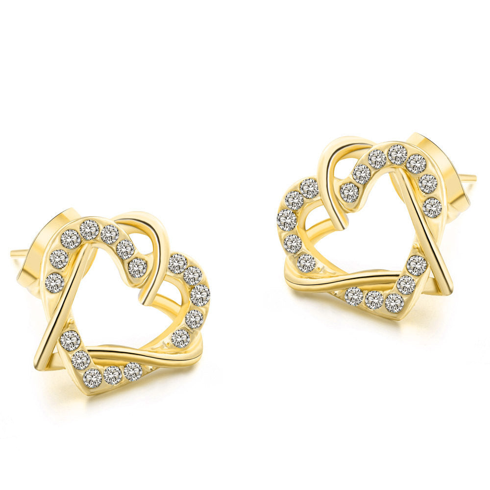 Fashion Heart-shaped Earrings Necklace Jewelry Set