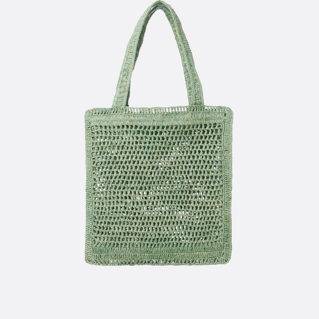 Women's Crochet Woven Summer Basket Tote