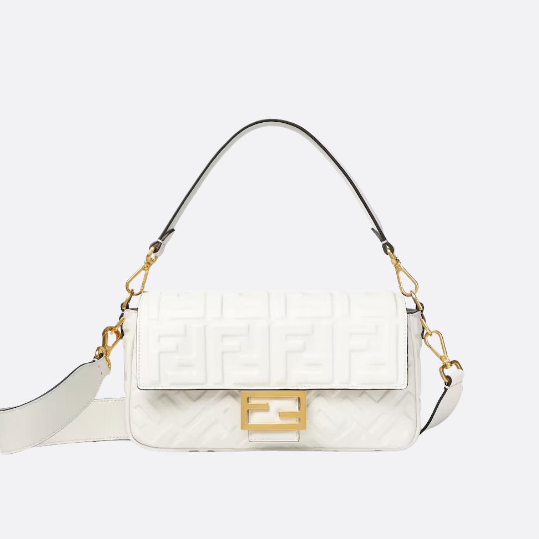 Women's Embossed Leather Flap Shoulder Bag