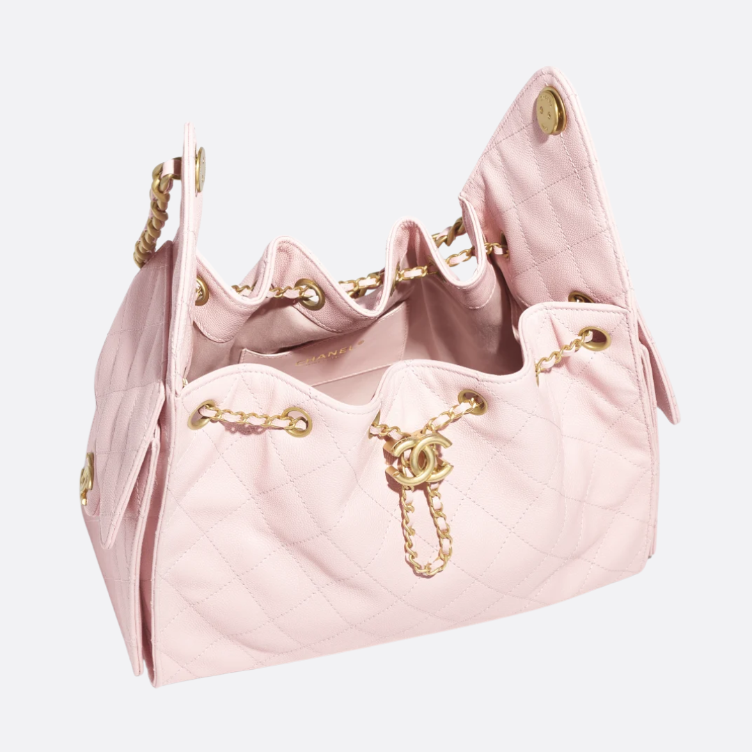 Women's Medium Quilted Leather Drawstring Bucket Bag III