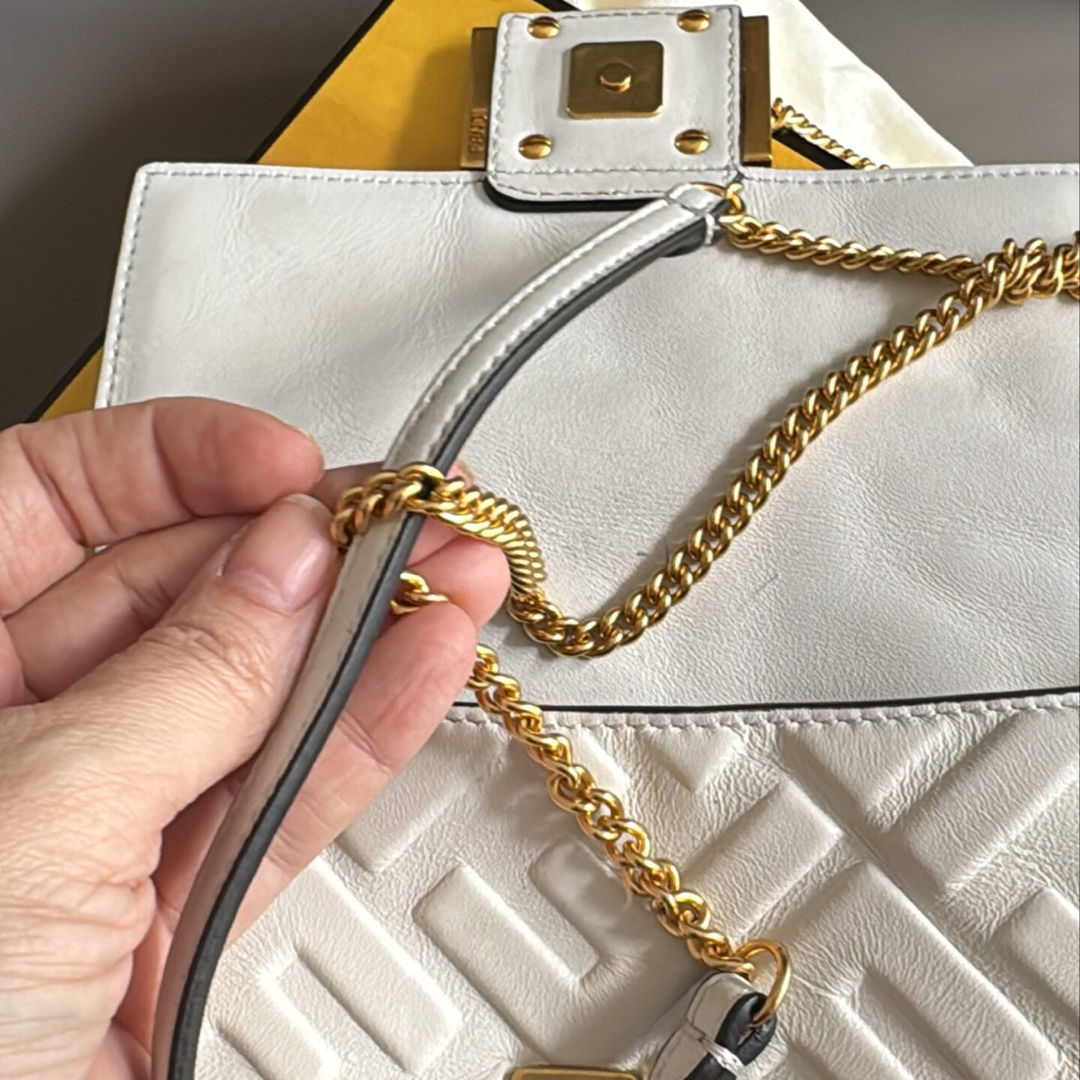 Women's Embossed Leather Flap Shoulder Bag