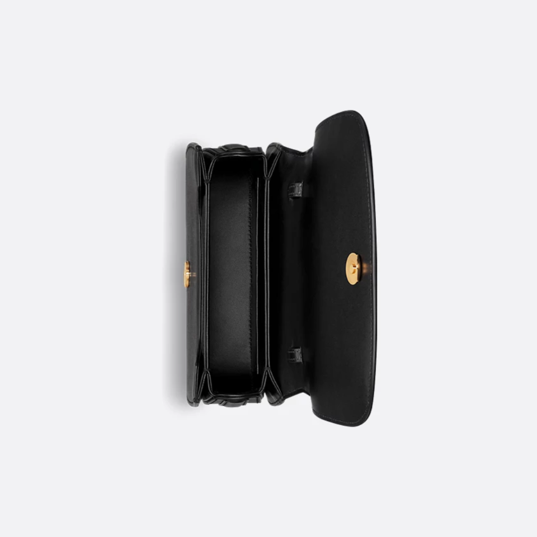 Women's Structured Flap Bag with Top Handle and Gold-Tone Hardware