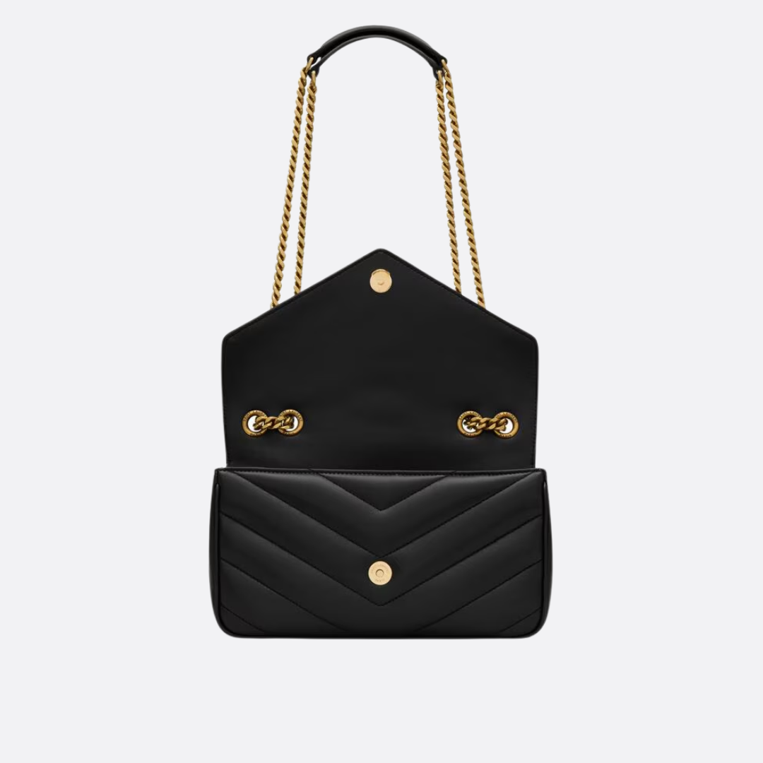 Lille quiltet crossbody-taske i læder med kæde til kvinder