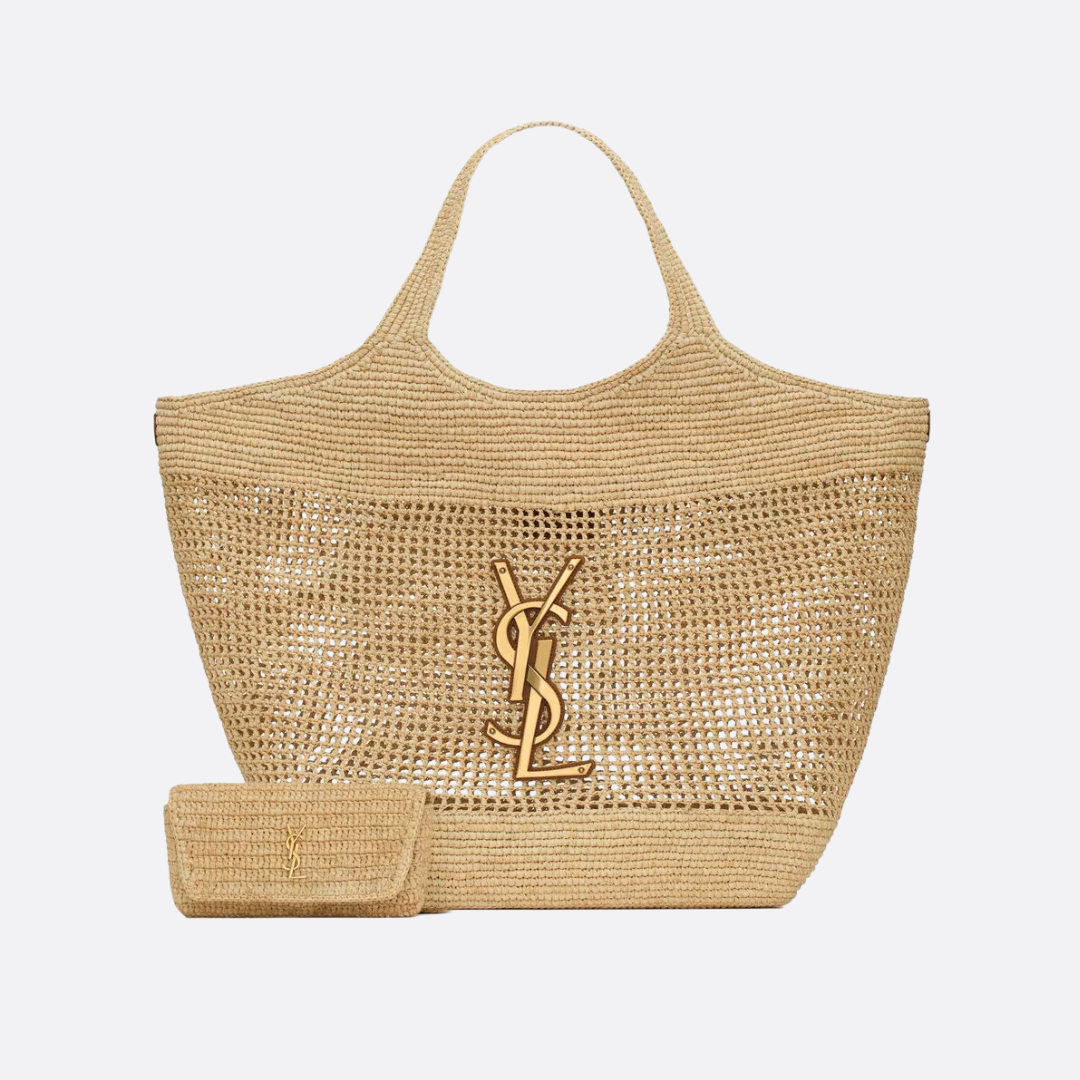 Women's Woven Straw Raffia Tote Bag