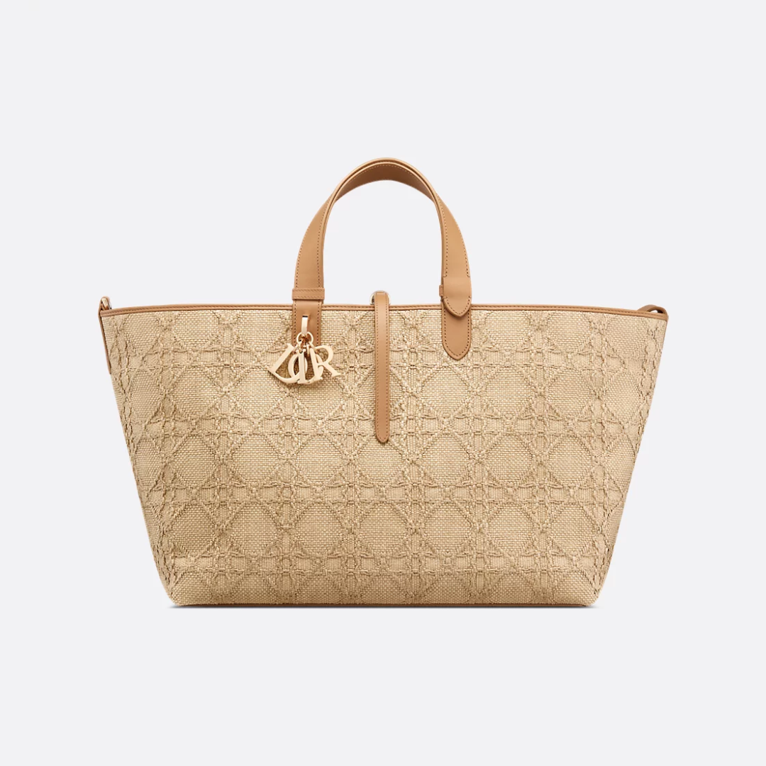 Women's Large Quilted Leather Tote with Matching Pouch