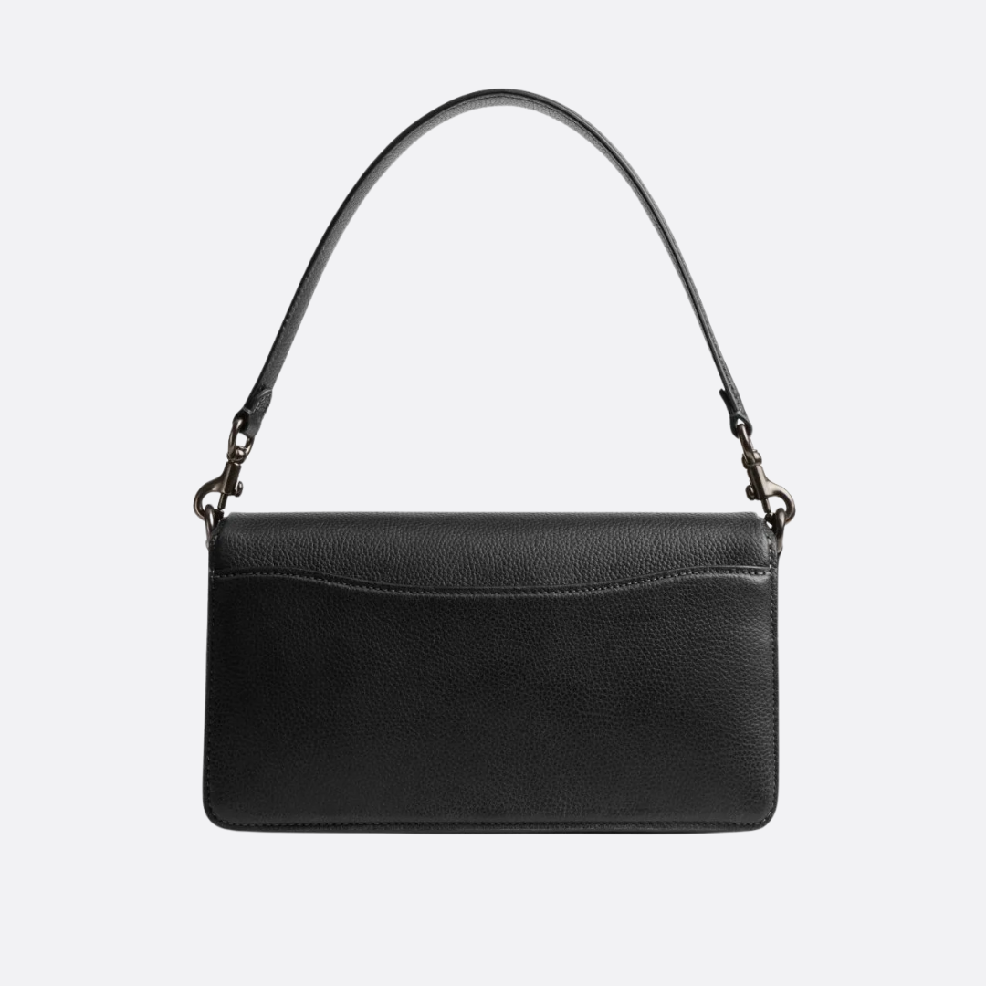 Women's Smooth Leather Curved Flap Shoulder Bag