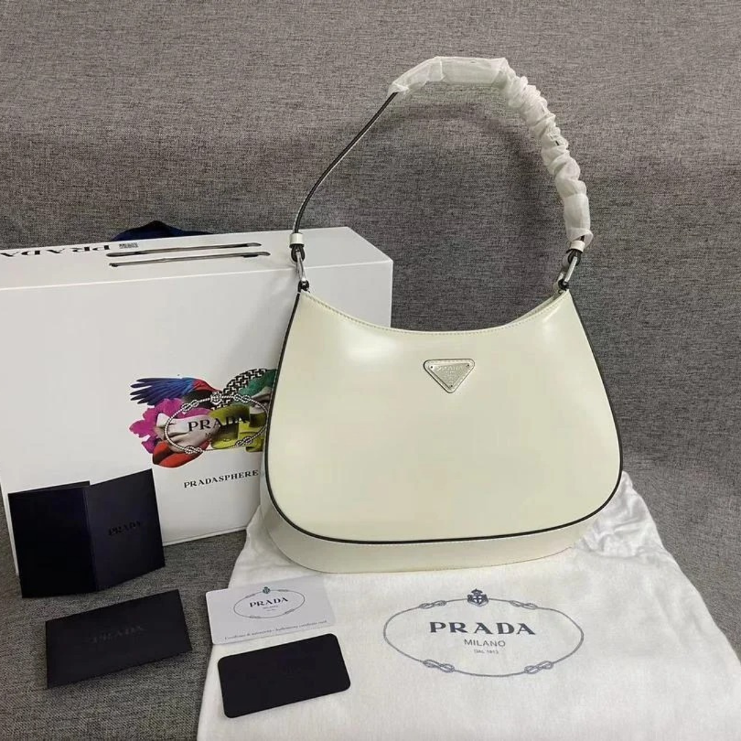 Women's Brushed Leather Curved Shoulder Bag