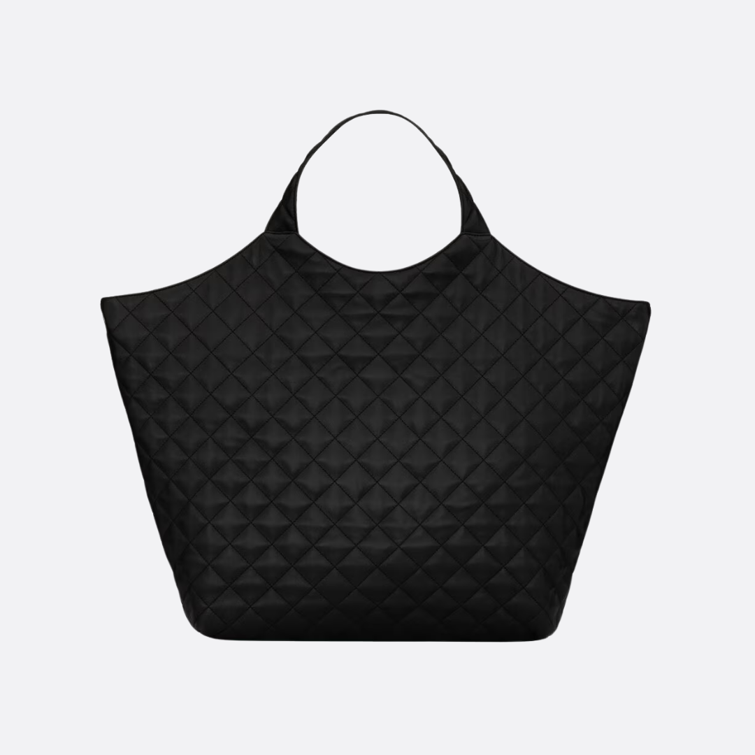Oversized quiltet shopper-tote i læder til kvinder