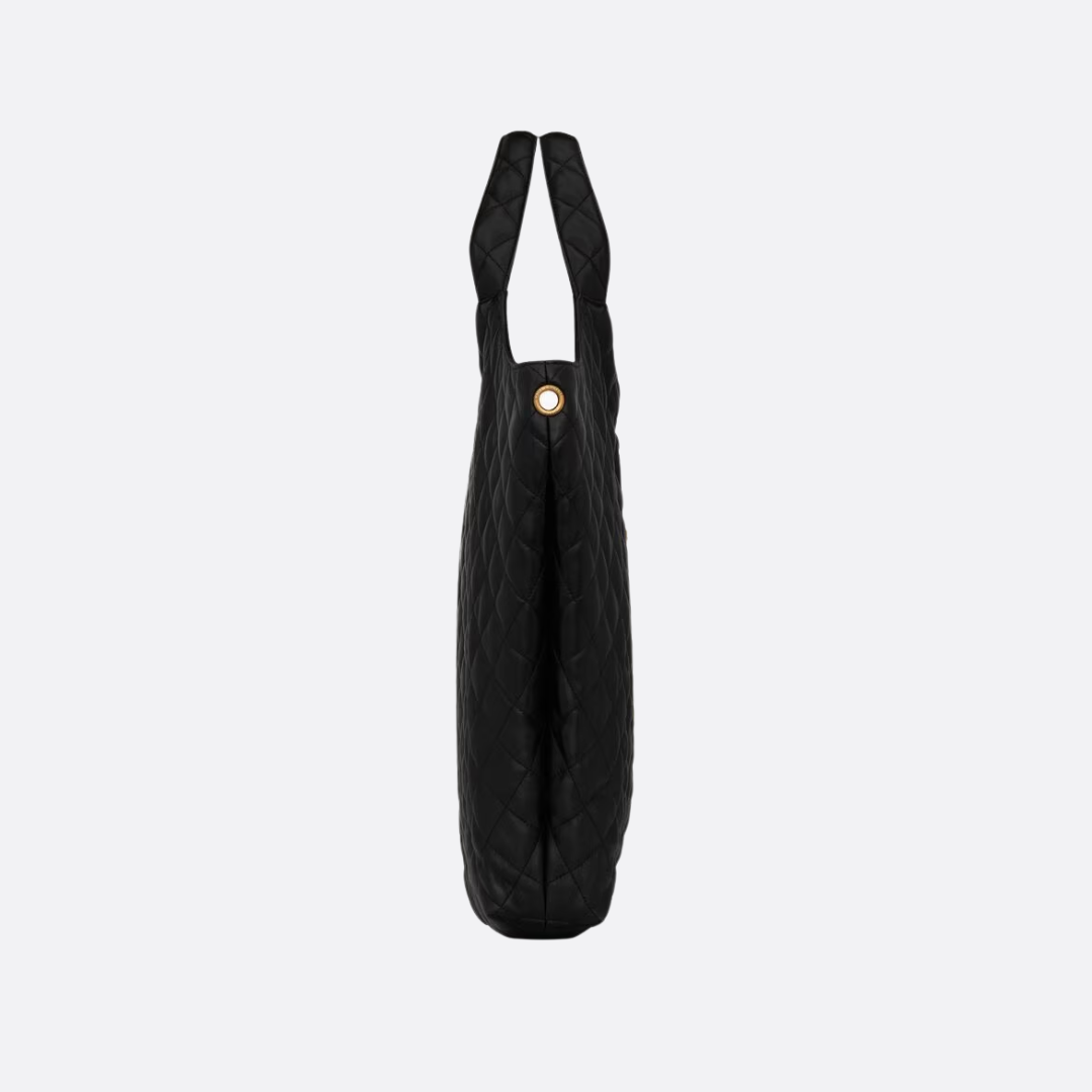 Oversized quiltet shopper-tote i læder til kvinder