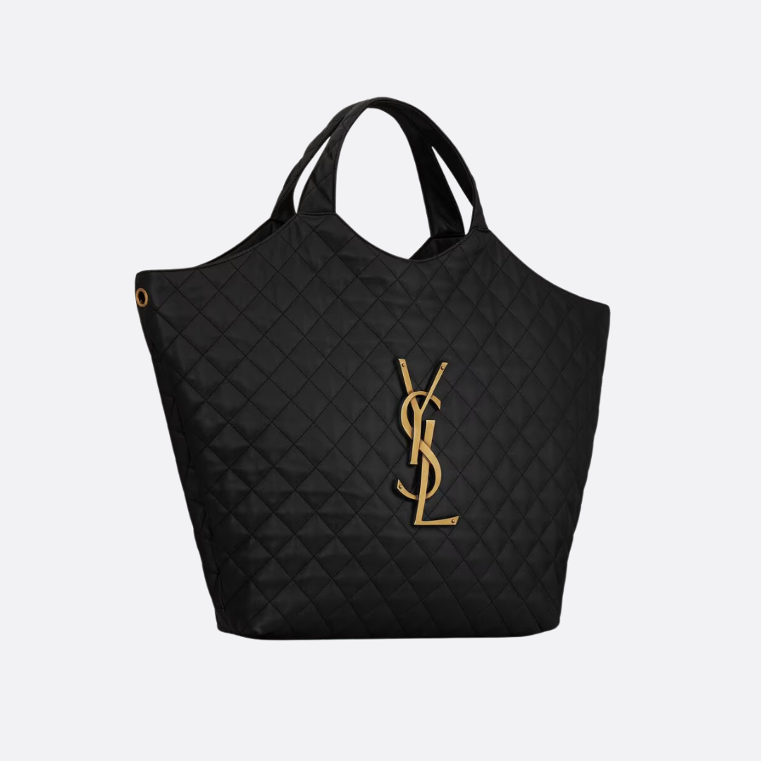 Oversized quiltet shopper-tote i læder til kvinder