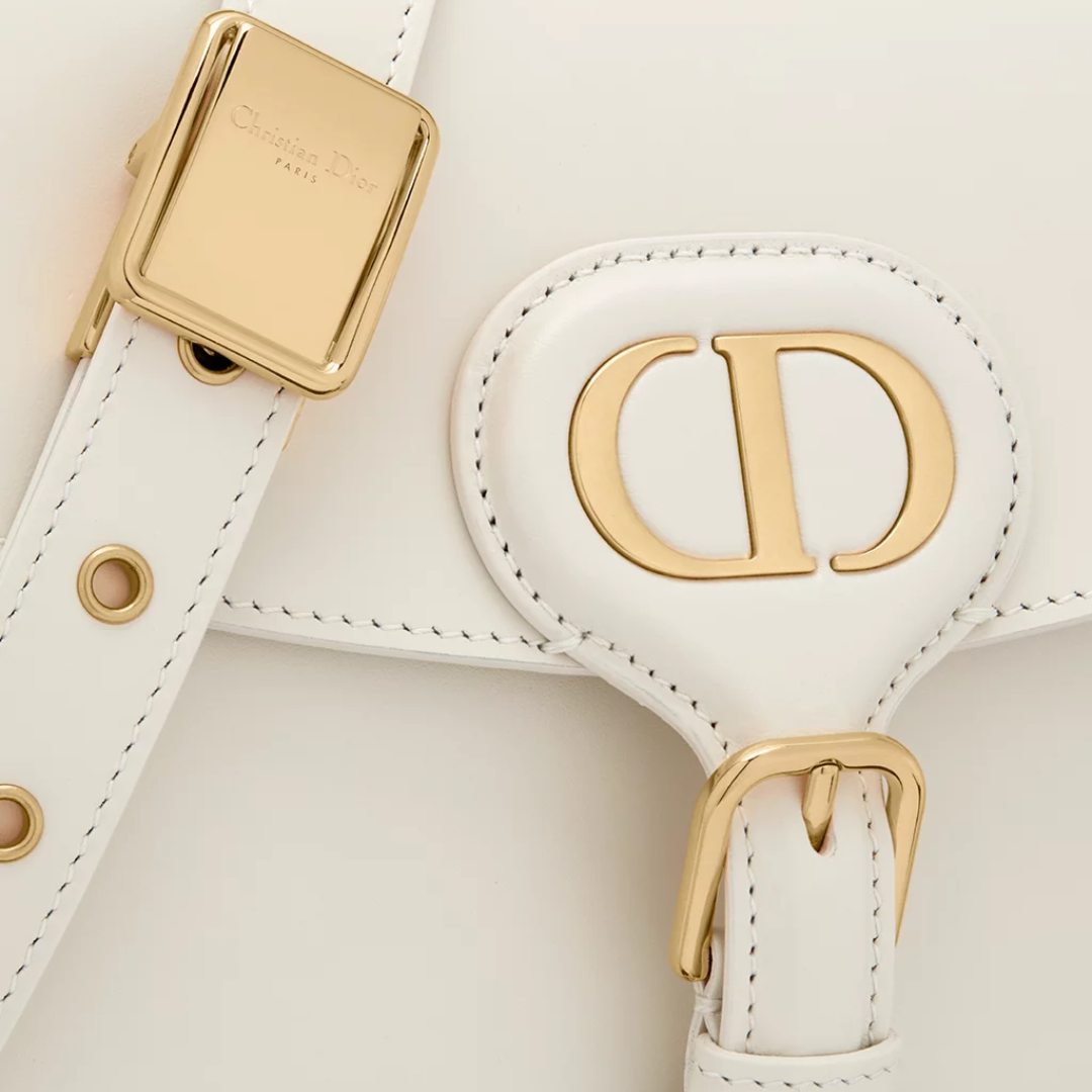 Women's Ivory Leather Rounded Flap Crossbody Bag